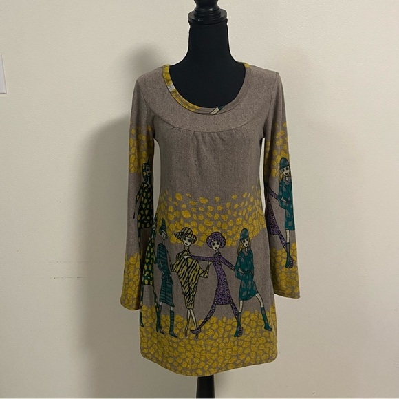 Aryeh Dress Women’s Size Small Art to wear LS Fashionista Print Sweater dress - Picture 1 of 17